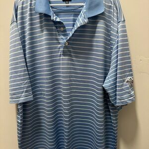 FootJoy Men’s Sky Blue and White Striped Polo